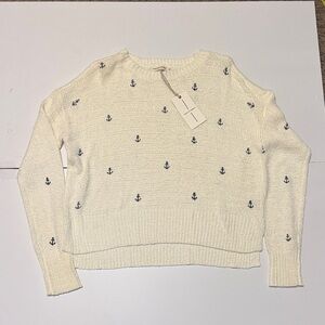 Moon & Madison Sweater with Navy anchors NWT size M